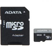 Карта памяти ADATA Premier microSDXC UHS-I Class 1 C10 64GB, AUSDX64GUICL10-RA1