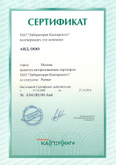 Авторизованный партнер Kaspersky lab со статусом Partner