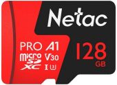 Карта памяти Netac P500 Extreme Pro microSDXC UHS-I Class 3 C10 128GB, NT02P500PRO-128G-S