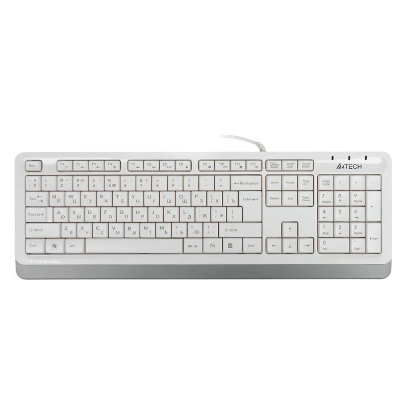 Клавиатура мембранная A4Tech Fstyler FK10 Проводная серый, FK10 WHITE