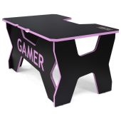 Вид Компьютерный стол Generic Comfort Gamer2 игровой Чёрно-розовый/чёрно-розовый, GAMER2/DS/NP