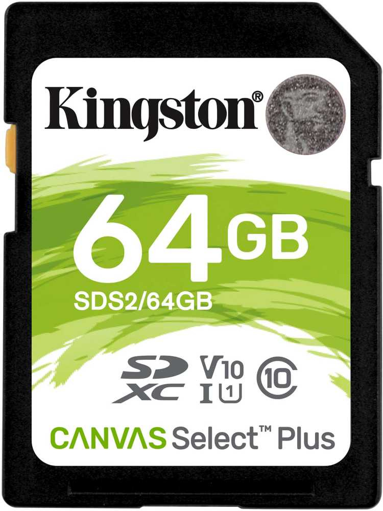 Карта памяти Kingston Canvas Select Plus SDXC UHS-I Class 1 C10 64GB, SDS2/64GB