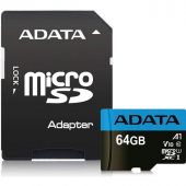 Карта памяти ADATA Premier microSDXC UHS-I Class 1 C10 64GB, AUSDX64GUICL10A1-RA1