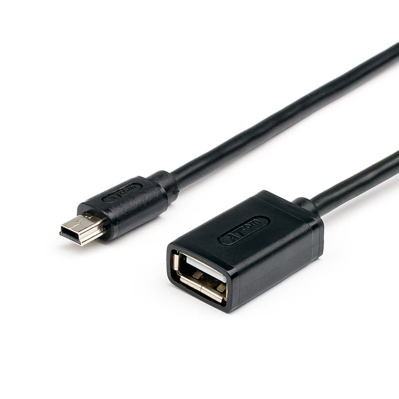 OTG-кабель ATCOM miniUSB (M) -> USB Type A (F) 0,1 м, AT2822