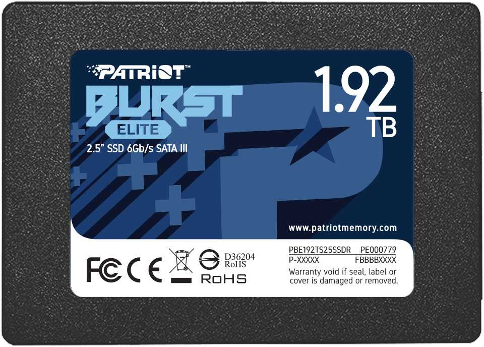 Диск SSD PATRIOT BURST ELITE 2.5" 1.92 ТБ SATA, PBE192TS25SSDR