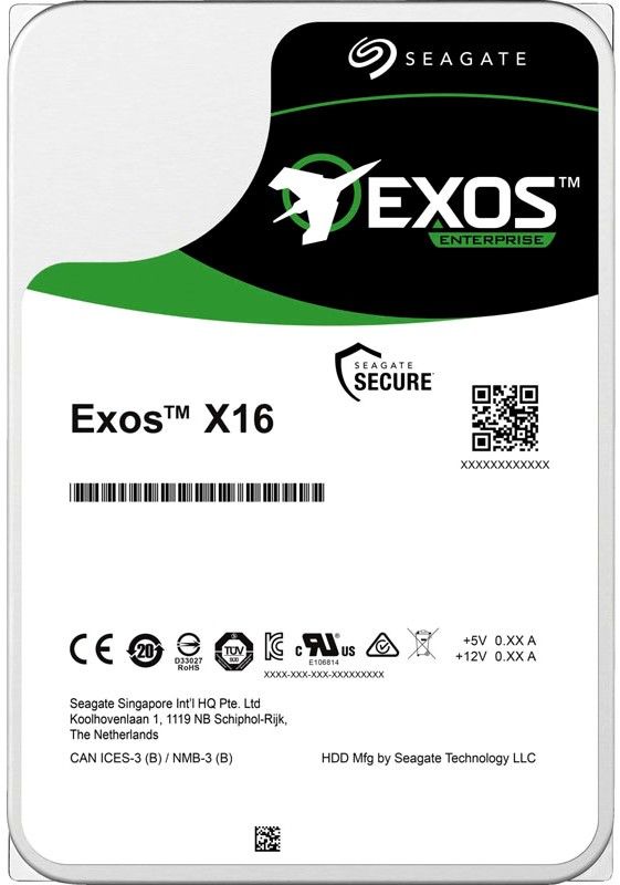 Диск HDD Seagate Exos X16 SATA 3.5" 12 ТБ, ST12000NM001G