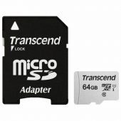 Карта памяти Transcend 300S microSDXC UHS-I Class 1 C10 64GB, TS64GUSD300S-A