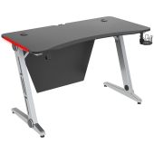 Вид Компьютерный стол CACTUS GTZ-RED игровой Тёмно-серый/серебристый, CS-GTZ-SL-CARBON-RED