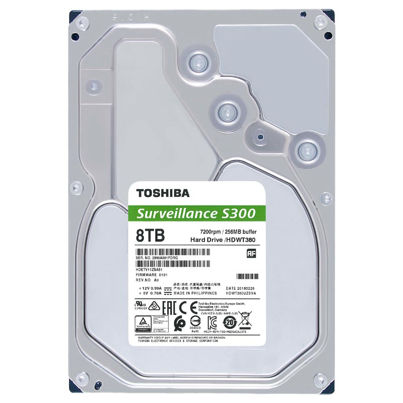 Диск HDD Toshiba S300 SATA 3.5" 8 ТБ, HDWT380UZSVA