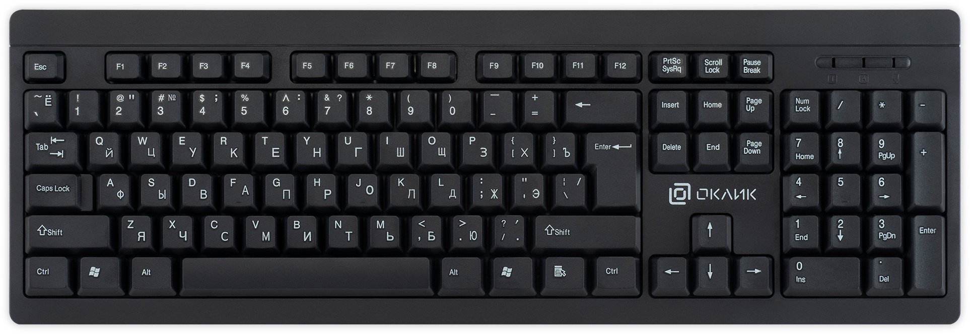 Клавиатура мембранная OKLICK 95KW Беспроводная чёрный, 1788287