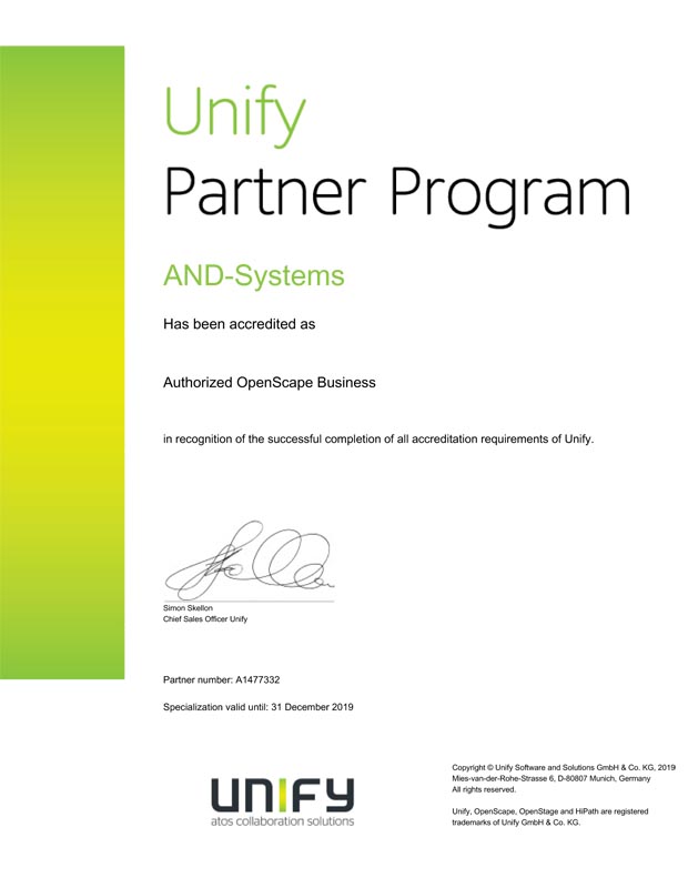 Unify Authorized OpenScape Business
