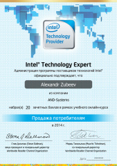 Зубеев А. В. - Intel Technology Expert - Продажа потребителям