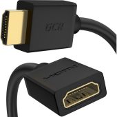 Видео кабель с Ethernet Greenconnect HDMI (M) -&gt; HDMI (F) 2 м, GCR-HMFR6-BB3S-2m