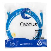 Патч-корд Cabeus UTP кат. 6 Синий 3 м, PC-UTP-RJ45-Cat.6-3m-BL