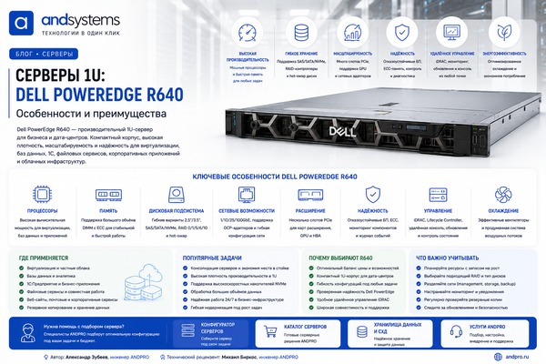 Серверы 1U: особенности Dell PowerEdge R640