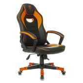 Кресло для геймеров ZOMBIE GAME 16 Чёрно-оранжевый, текстиль/эко.кожа, ZOMBIE GAME 16 OR