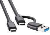 USB кабель Telecom USB Type C (M) -&gt; USB Type A (M) и USB Type C (M) 0.3 м, TUS716-0.3M