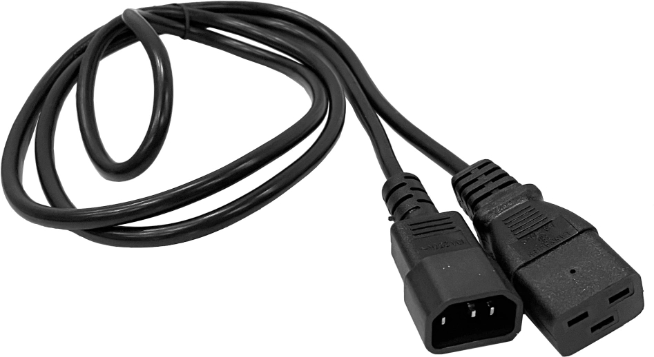 Кабель питания LANMASTER IEC 320 C19 -> IEC 320 C14 10A 1.8 м, LAN-PP19/14-1.8-BK