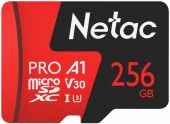 Карта памяти Netac P500 Extreme Pro microSDXC C10 256GB, NT02P500PRO-256G-S