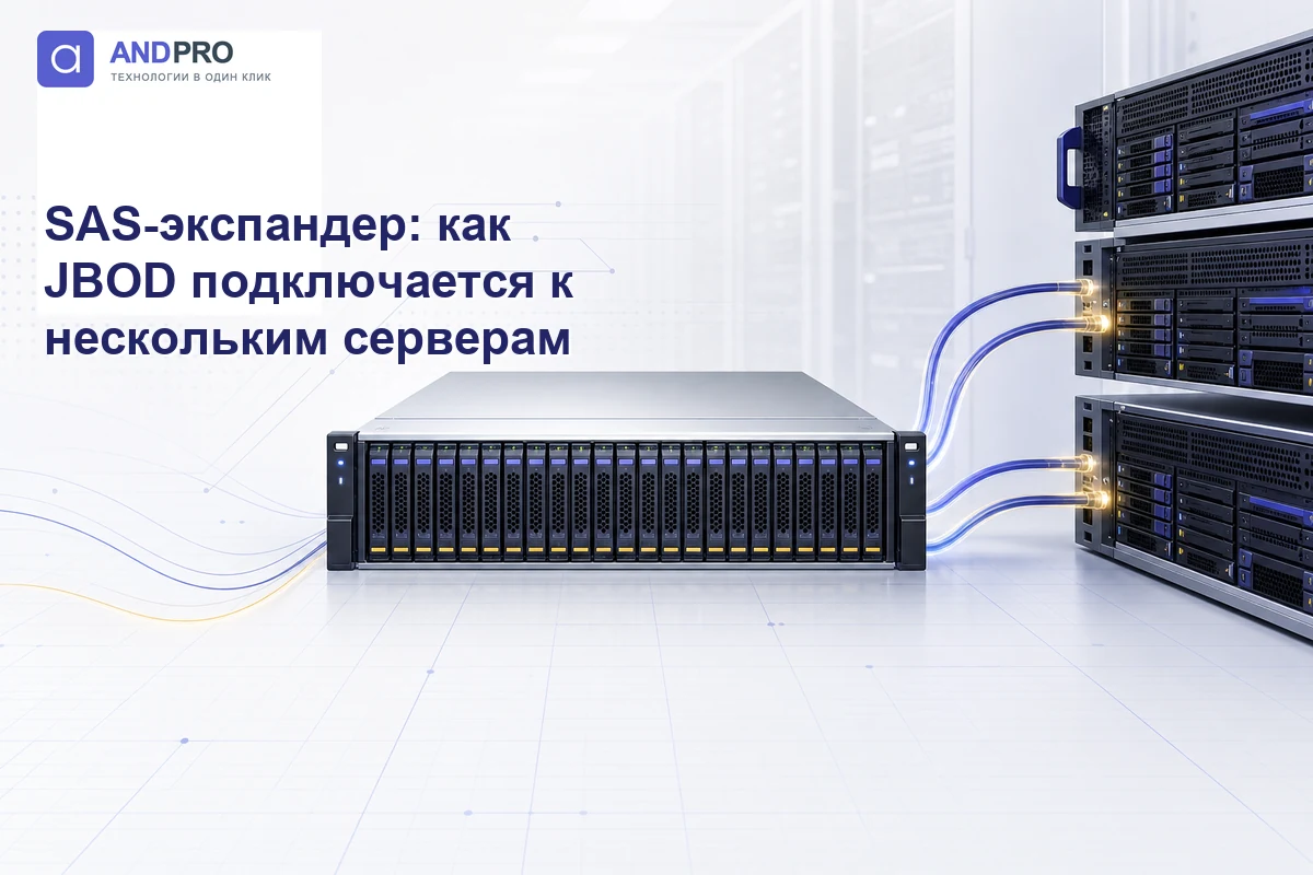 SAS-экспандер: как одна полка JBOD подключается к нескольким серверам