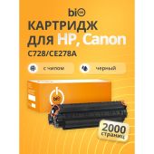Тонер-картридж Bion 728/78A Лазерный Черный 2000стр с чипом, BCR-C728/CE278A