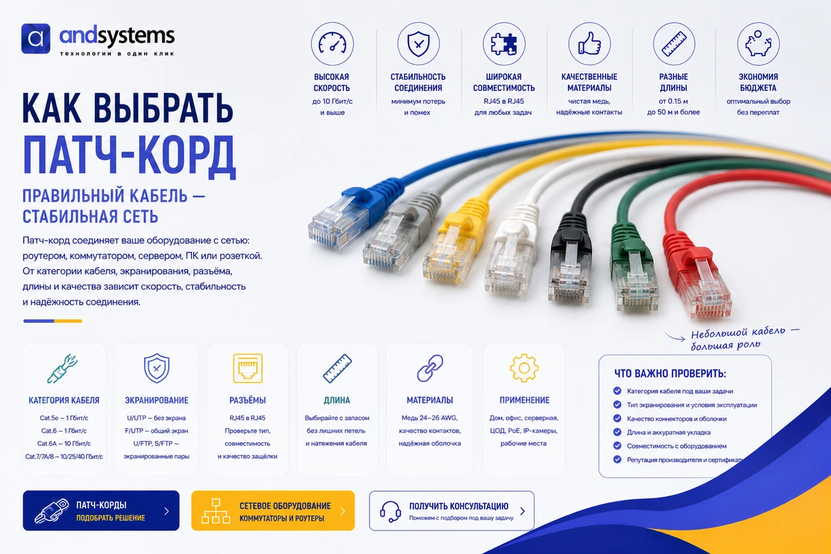 Как выбрать патч-корд