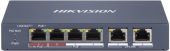 Коммутатор HIKVISION 3E1106HP-EI 4-PoE Smart 6-ports, DS-3E1106HP-EI