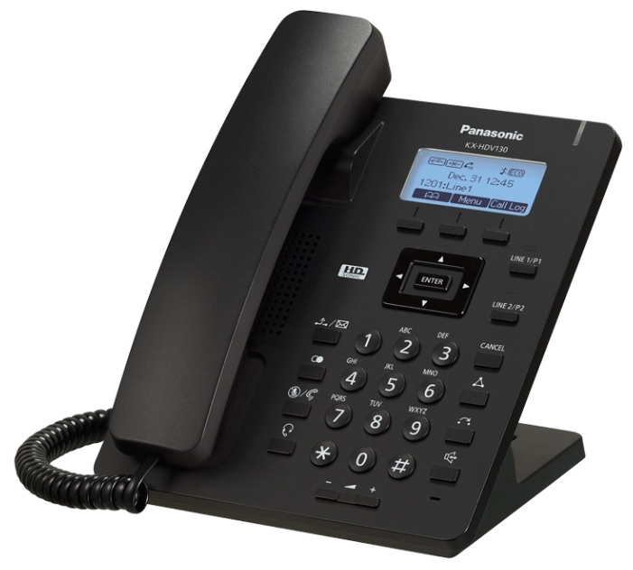 Картинка - 1 IP-телефон Panasonic KX-HDV130 SIP без БП Чёрный, KX-HDV130RUB