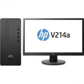 Вид ПК с монитором HP Desktop Pro G2 20.7" V214a Micro Tower, 6BE00EA