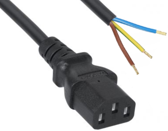 Кабель питания Filum IEC 320 C13 -> свободный 10A 2.5 м, FL-PC-C13-C2-2.5-BK