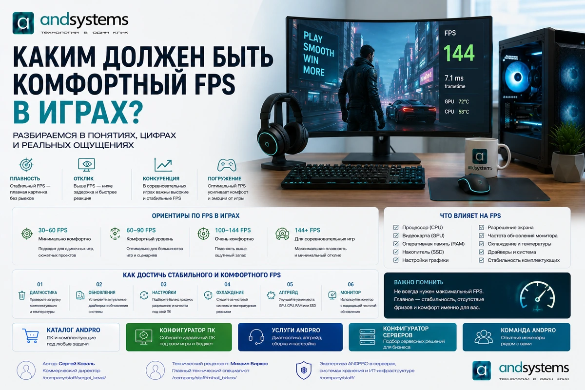  Каким должен быть комфортный FPS в играх