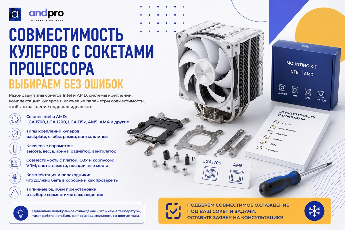 Совместимость кулеров с сокетами процессора