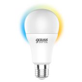 Вид Умная лампа Gauss IoT Smart Home E27, 1 055лм, свет - тёплый белый/белый, грушевидная, 1080112