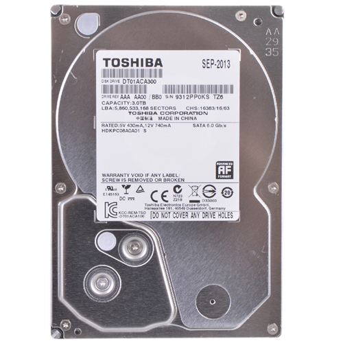 Картинка - 1 Диск HDD Toshiba Desktop DT01ACA SATA III (6Gb/s) 3.5&quot; 3TB, DT01ACA300