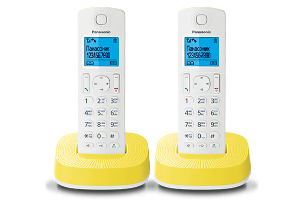 Картинка - 1 DECT-телефон Panasonic KX-TGC312RU Белый/Жёлтый, KX-TGC312RUY