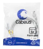 Фото Патч-корд Cabeus UTP кат. 5e серый 2 м, PC-UTP-RJ45-CAT.5E-2M