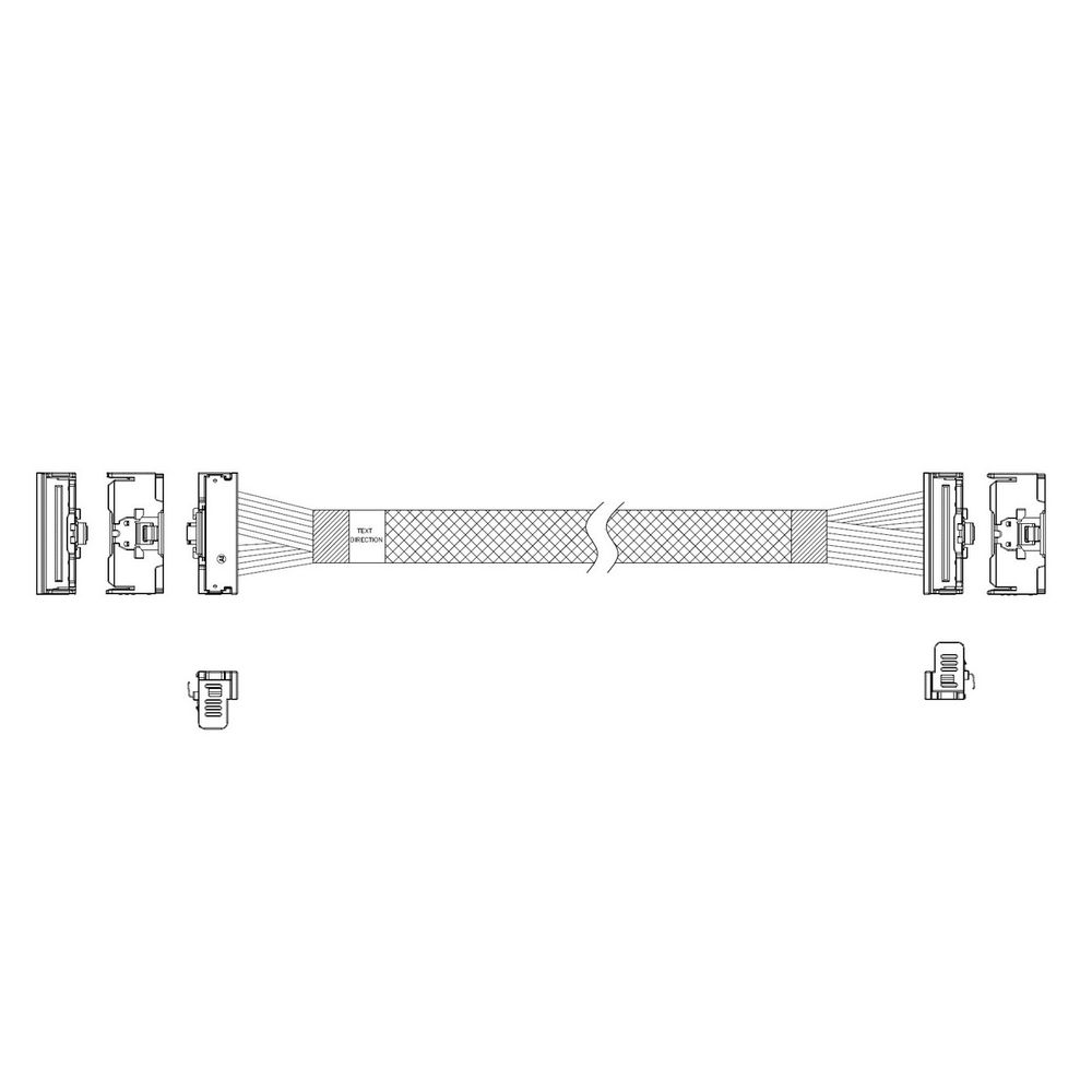 Кабель данных Luxshare MCIO x8 74P -> MCIO x8 74P 0.8 м, L285MM008-SD-R