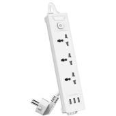 Сетевой фильтр Deli ET408 2 м белый, ET408