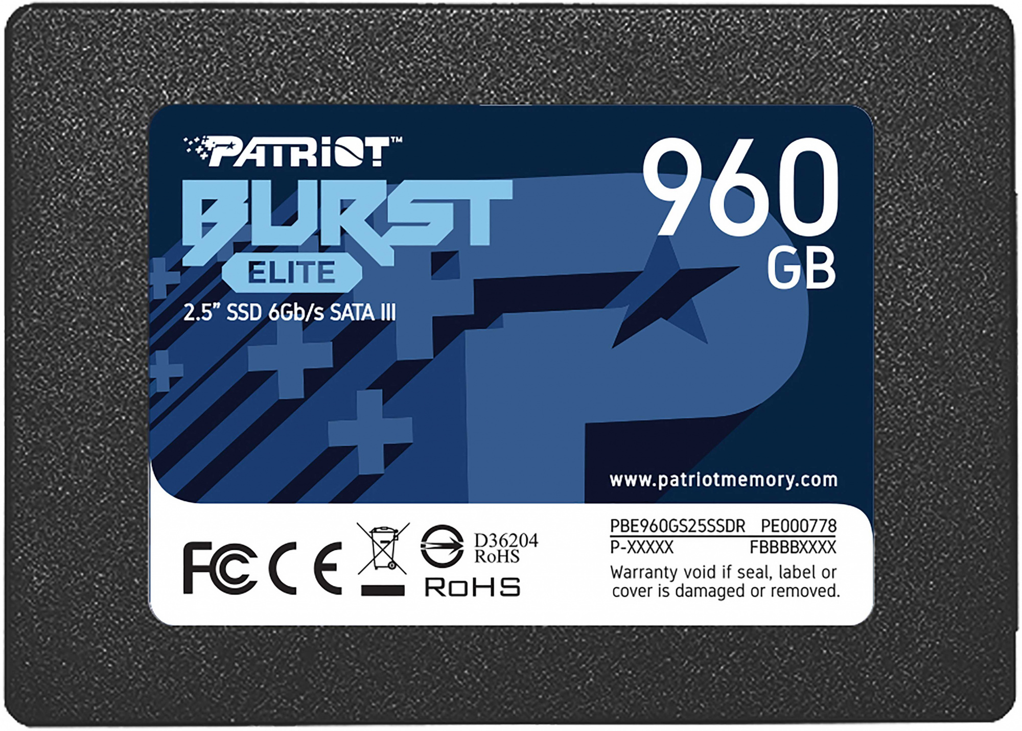 Диск SSD PATRIOT BURST ELITE 2.5" 960 ГБ SATA, PBE960GS25SSDR