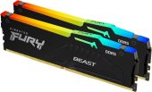 Фото Комплект памяти Kingston FURY Beast RGB 2х16 ГБ DIMM DDR5 5200 МГц, KF552C40BBAK2-32