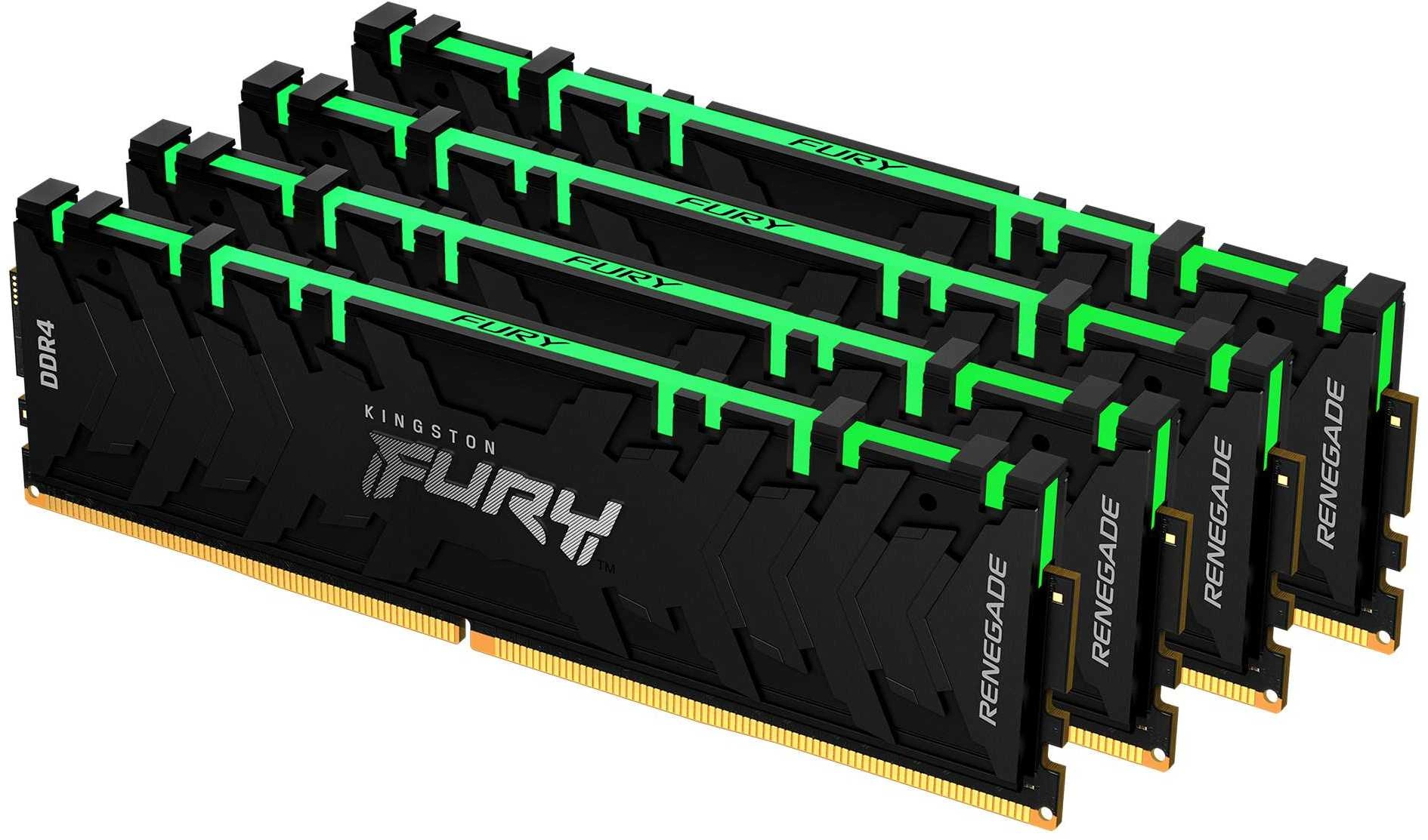 Комплект памяти Kingston FURY Renegade RGB 4х8 ГБ DIMM DDR4 3200 МГц, KF432C16RBAK4/32