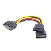 Фото Кабель питания SATA Cablexpert SATA Power (M) -> 2 x SATA Power (F) 0.15 м, CC-SATAM2F-01