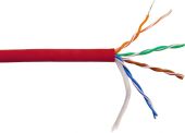 Кабель LANMASTER UTP кат. 5e красный 305 м, LAN-5EUTP-HFLT-RD