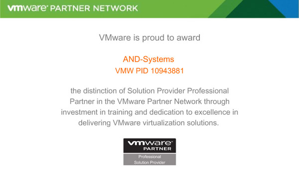 Партнерский статус VMware Solution Provider 2016
