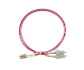 Оптический патч-корд LANMASTER MM 50/125 мкм малиновый 5 м, LAN-2LC-2SC/OM4-5.0