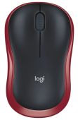 Мышь Logitech M185 Беспроводная чёрно-красный, 910-002237