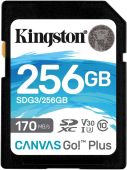 Карта памяти Kingston Canvas Go! Plus SDXC UHS-I Class 3 C10 256GB, SDG3/256GB