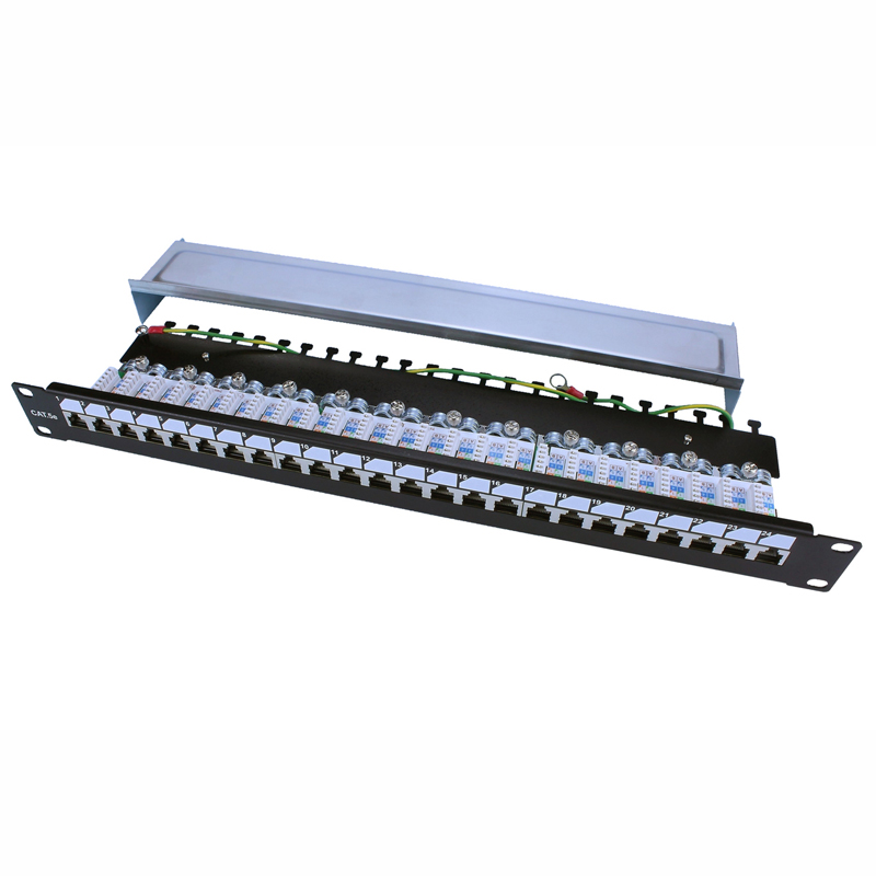 Патч-панель Hyperline 24-ports FTP RJ-45 1U, PP3-19-24-8P8C-C5E-SH-110D
