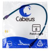 Патч-корд Cabeus S/FTP кат. 8 Синий 0,5 м, PC-SSTP-RJ45-Cat.8-0.5m-LSZH
