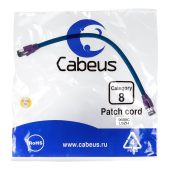 Патч-корд Cabeus S/FTP кат. 8 Синий 0,3 м, PC-SSTP-RJ45-Cat.8-0.3m-LSZH